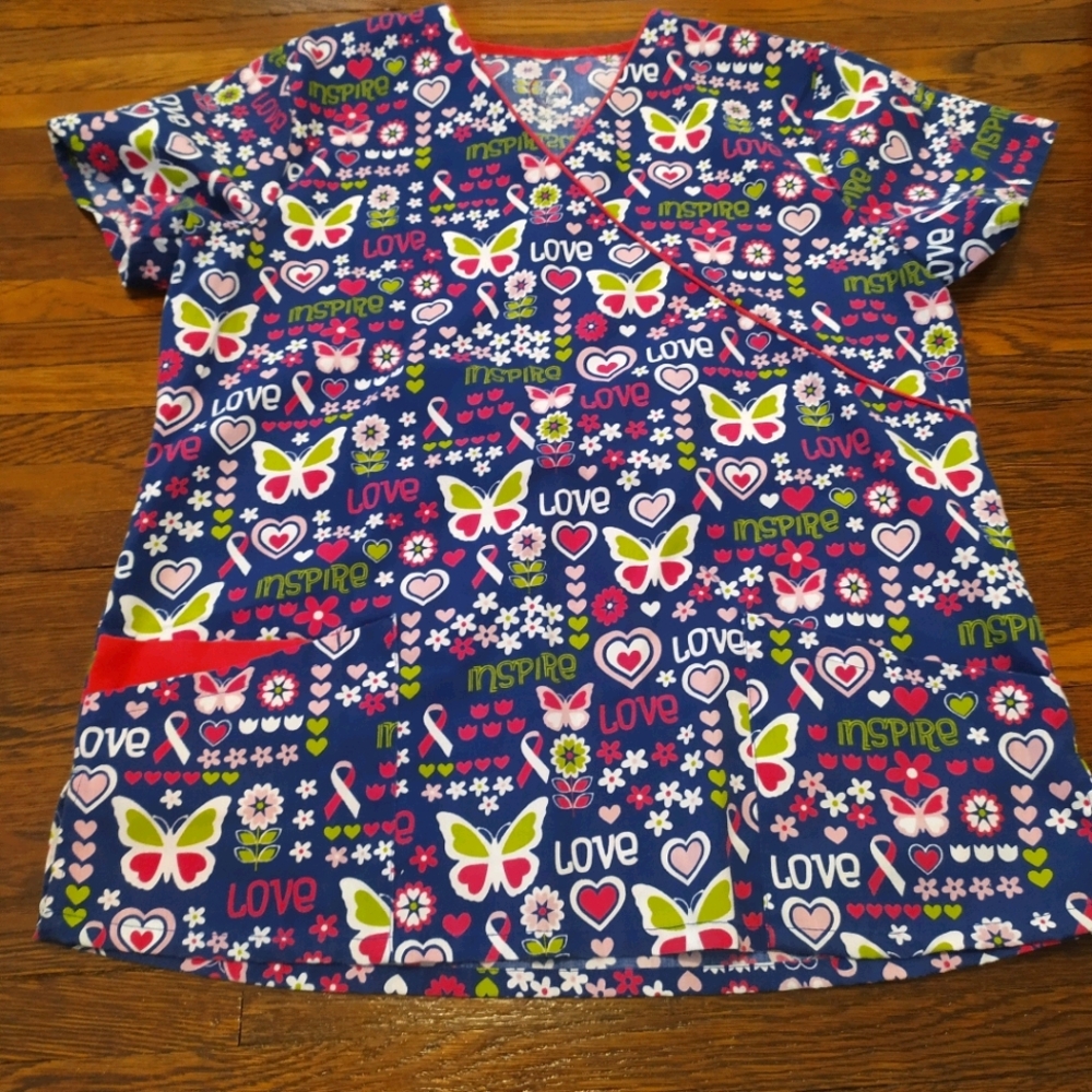 EUC Divine Scrubs by JDM butterfly cure love scrub